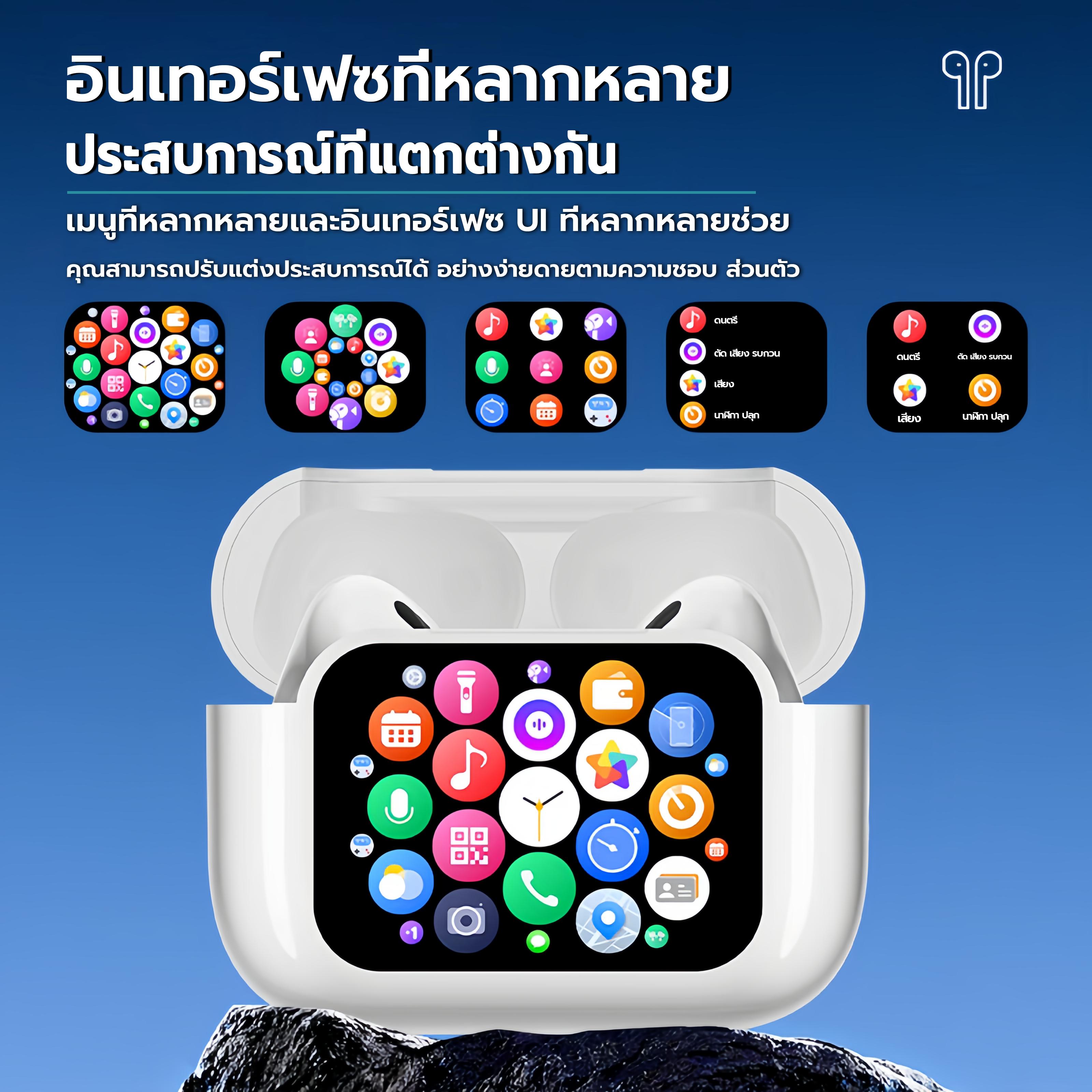 หูฟังอัจฉริยะ A11 PRO พร้อมหน้าจอสัมผัสสี OLED ขนาด 1.85 นิ้ว รองรับการเล่นเกม ซิงค์ข้อความ การออกแบ