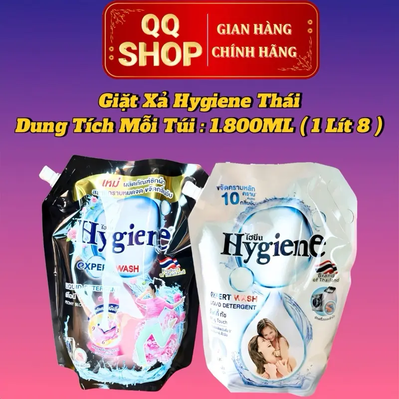 [ COMBO 2 TÚI - NƯỚC GIẶT XẢ ] Nước Giặt Xả Hygiene 1800ml – Hương Thơm Tự Nhiên Hàng Thái Lan, Thơm Lâu, Sạch Sâu