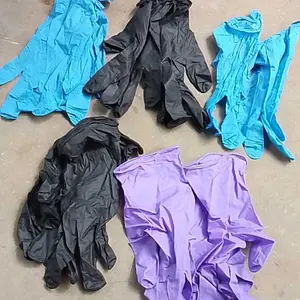 10 PCS Sarung Tangan Karet Nitrile Safeglove - Warna Random - Hitam Pink Biru Ungu - Ukuran S/M/L Latex Cleaning