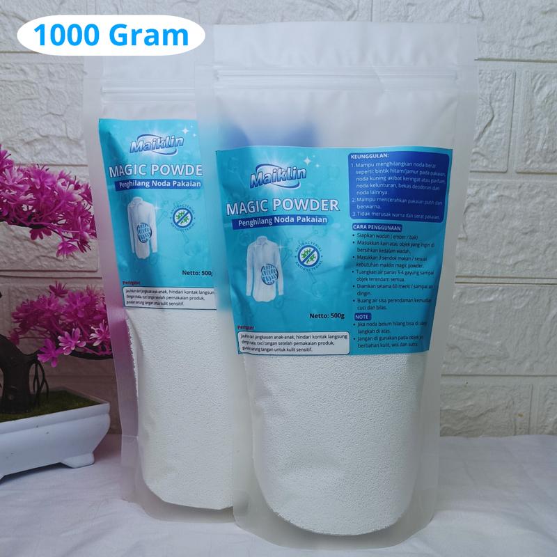 Product Introduction of MAIKLIN MAGIC POWDER 1 KG Serbuk Ajaib Penghilang Noda Jamur Dan Noda Berat di baju aman untuk baju berwarna kain kuning 0
