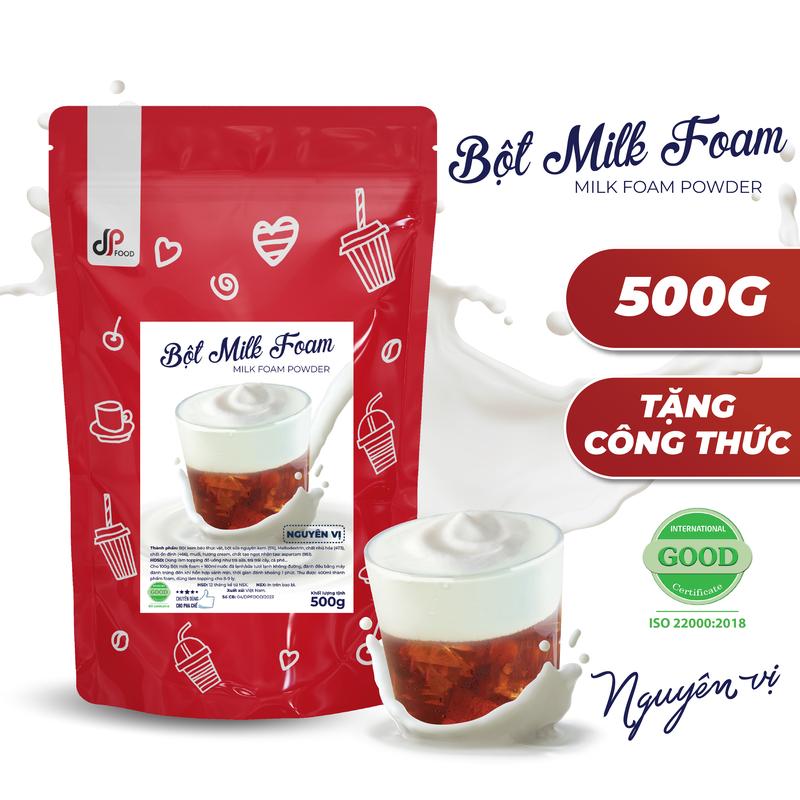 Bột Milk Foam Nguyên Vị DPFOOD - Gói 500G - Thơm béo đậm đà - Làm Topping Rót Lên Trên Trà Sữa Cà Phê Sốt Chấm Bánh Que,...