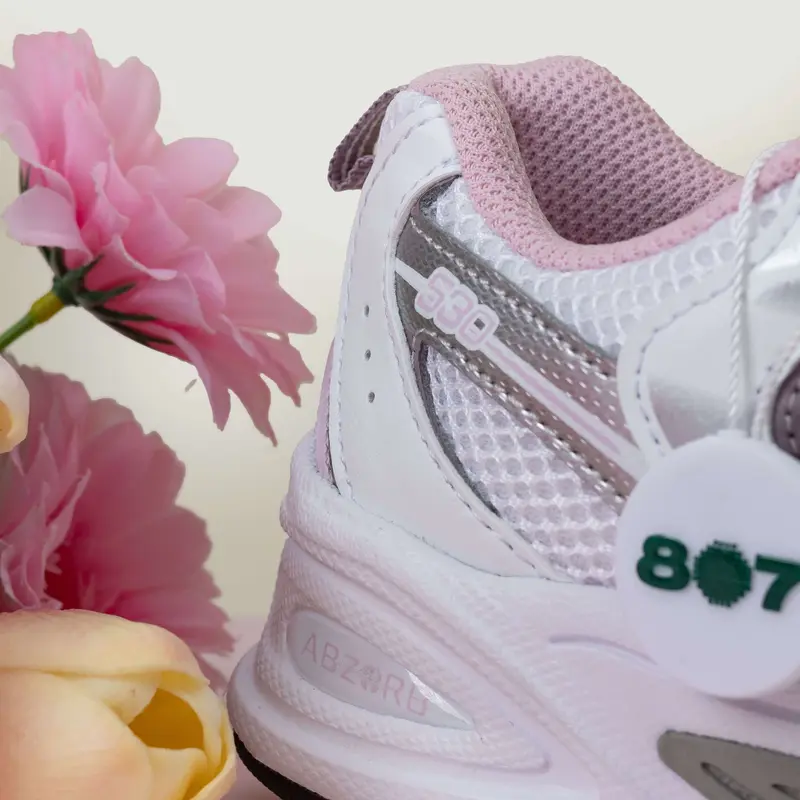 New Balance 530 White Mid Century Pink GS Women 3