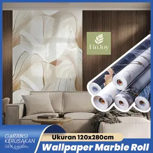 Warm-Selection Stiker Dinding Tembok Sticker Dinding Kamar 120 x 280cm Motif Marble Foam Roll Sticker Kamar Dekorasi