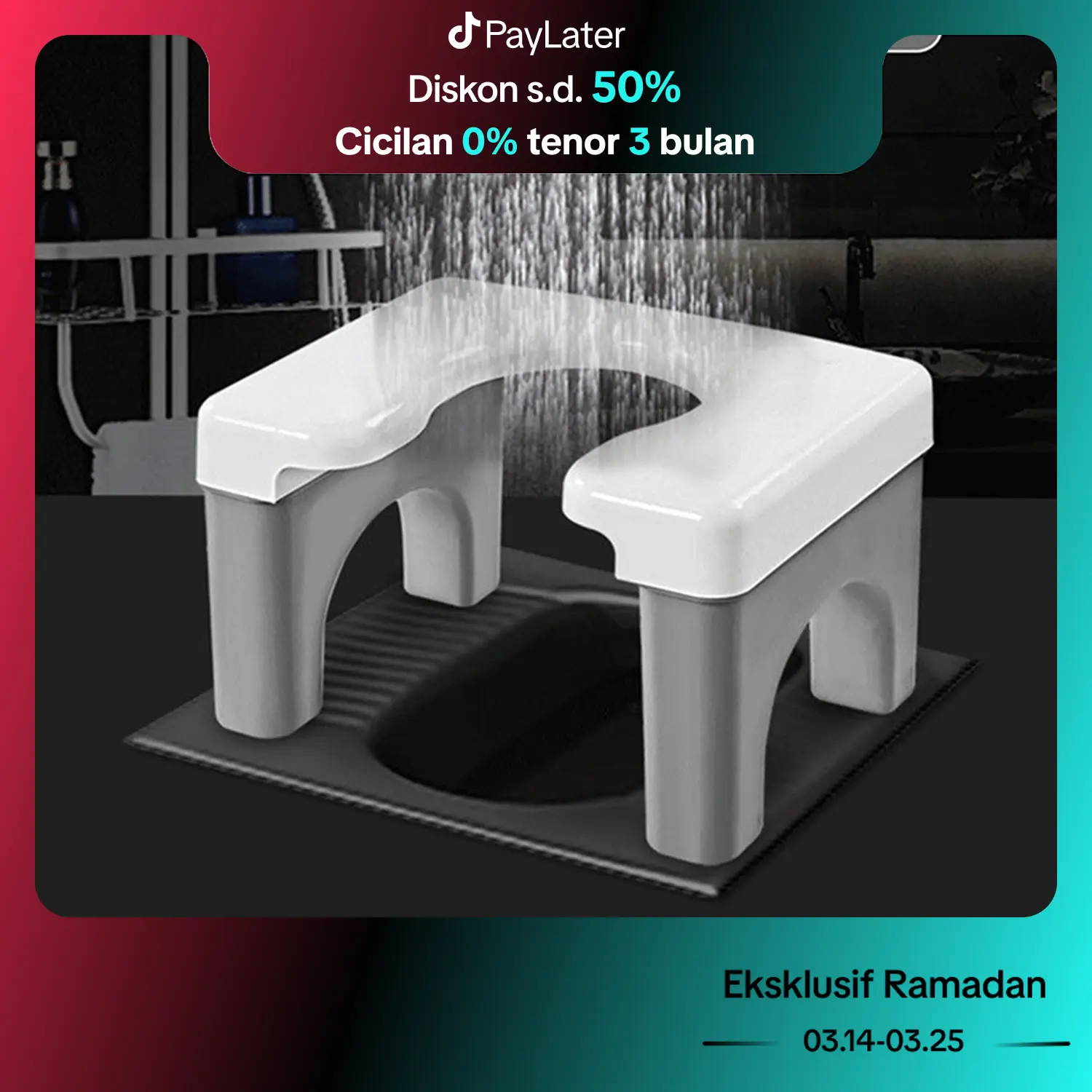Inaso Kursi Toilet Duduk Kursi WC Pispot BAB Dudukan Closet Jongkok Tempat Duduk Kamar Mandi Portable Foldable Plastik Multifungsi HSB682