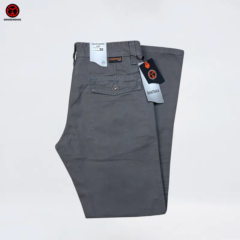 Dovechoice Celana Panjang Pria Original Kanvas Standar Abu Casual  Fit 4
