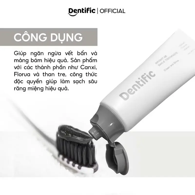 Kem đánh răng làm sạch răng Bright Me Smile Charcoal toothpaste Dentific 100g kem  đánh  răng 1