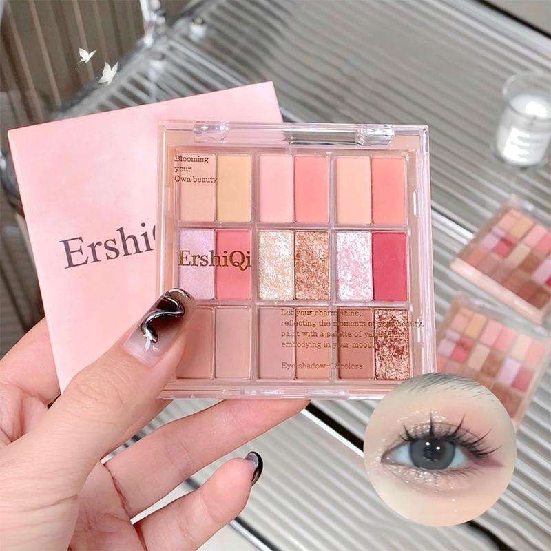  Bảng Phấn Mắt GECOMO 18 Màu Lì Lung Linh Độ Bão Hòa Thấp Phấn Mắt Hàn Quốc 