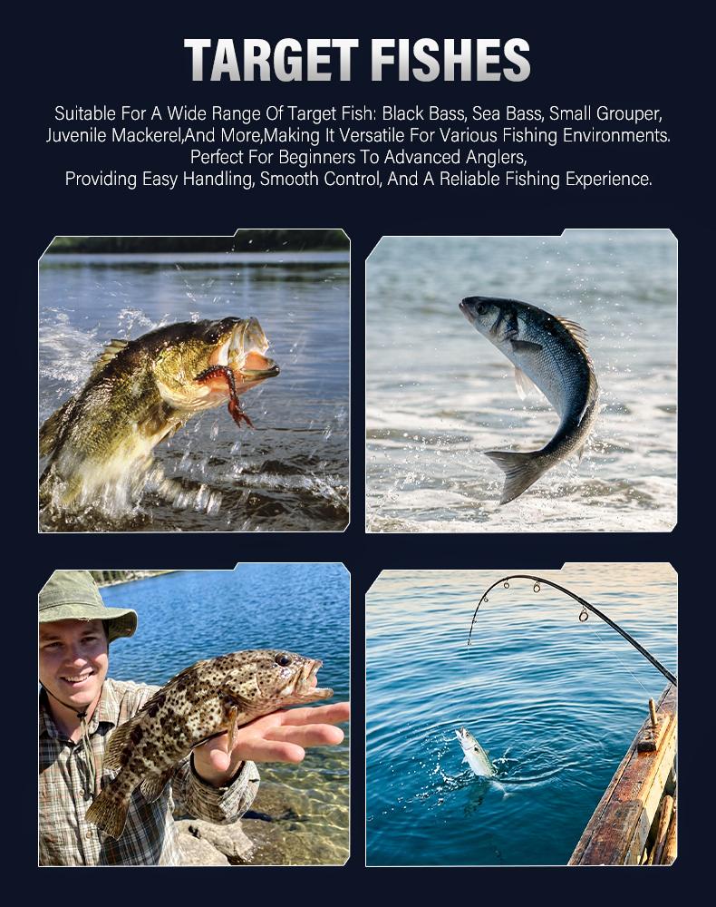 [OFFICIAL] SeaHunter U-Line 1.8M M/MH Joran Pancing,Fuji Ring Keramik, ujung joran serat karbon padat, teknologi anyaman silang 24T + 30T, pegangan dan dudukan reel serat karbon, cocok untuk memancing dengan umpan mikro,Spinning/Baitcasting BC Fishing Rod