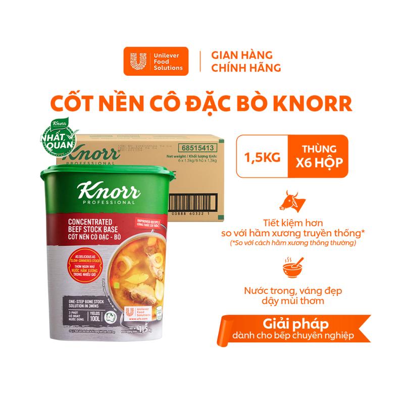  Thùng 6 Hộp Cốt Nền Cô Đặc Bò Knorr Professional 1.5kg - Chuyên Dùng Cho Nấu Ăn 