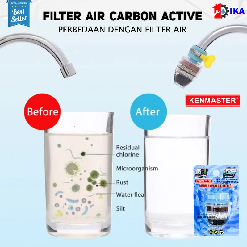 Filter Air Carbon Active 3L Original Saringan Air Kran / Kenmaster Filter Air Carbon Aktif (3L) 1 pcs - Penyaring Air SARINGAN AIR KRAN BATU SUSUN 6X PENYARING FILTER SUPER MURAH / FILTER AIR / FILTER KRAN AIR 1