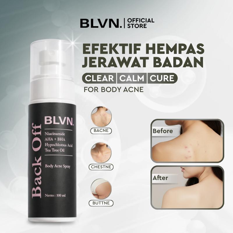 [NEW] BLVN BACK OFF ACNE SPRAY 100ML + KIME LUMINIZING JEJU BRIGHTENING SOAP 100GR + JARING | Perawatan Sabun Mandi Mencerahkan Badan Wajah Jerawat Punggung Body Acne Spray Ketiak Ekfoliasi Flek | Niacinamide AHA + BHA Jeju Volcanic Collagen Tea Tree Oil