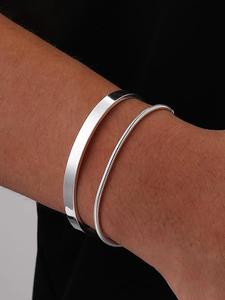 Set de Brazaletes de Acero Inoxidable para Hombre, Estilo Hip-Hop Casual, Brazaletes Abiertos, Joyería Unisex para Toda Estación, para Uso Diario y Fiestas