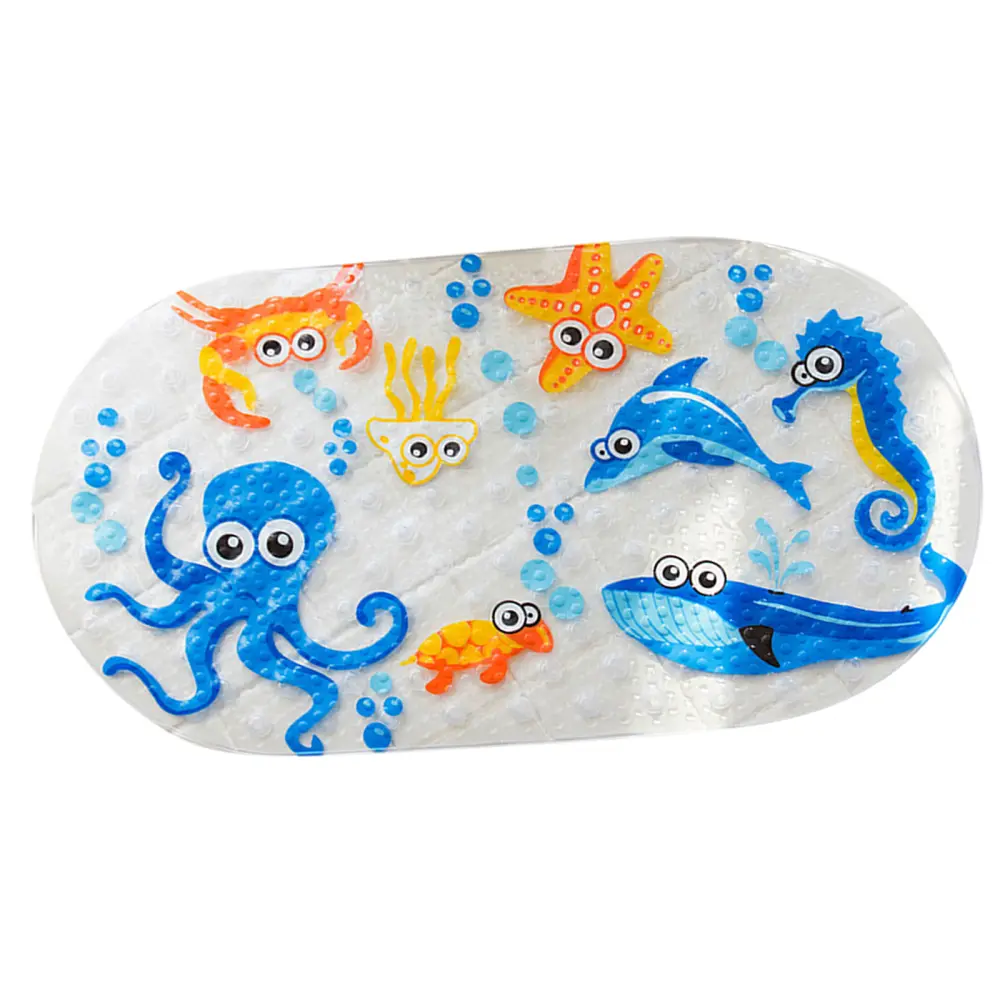 Oval Bath Mat Soft 69x38cm Non Slip Massage Suction Bathtub Insert Bathroom Floor Mat Carpet for Tub Shower Bath Room Toddler Baby