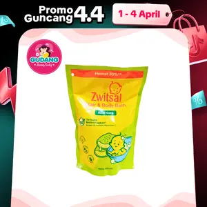 Zwitsal Baby Natural Hair & Body Pouch Kemasan 400ml - Sabun & Shampoo Perawatan Kulit & Rambut Bayi Aloe Cair