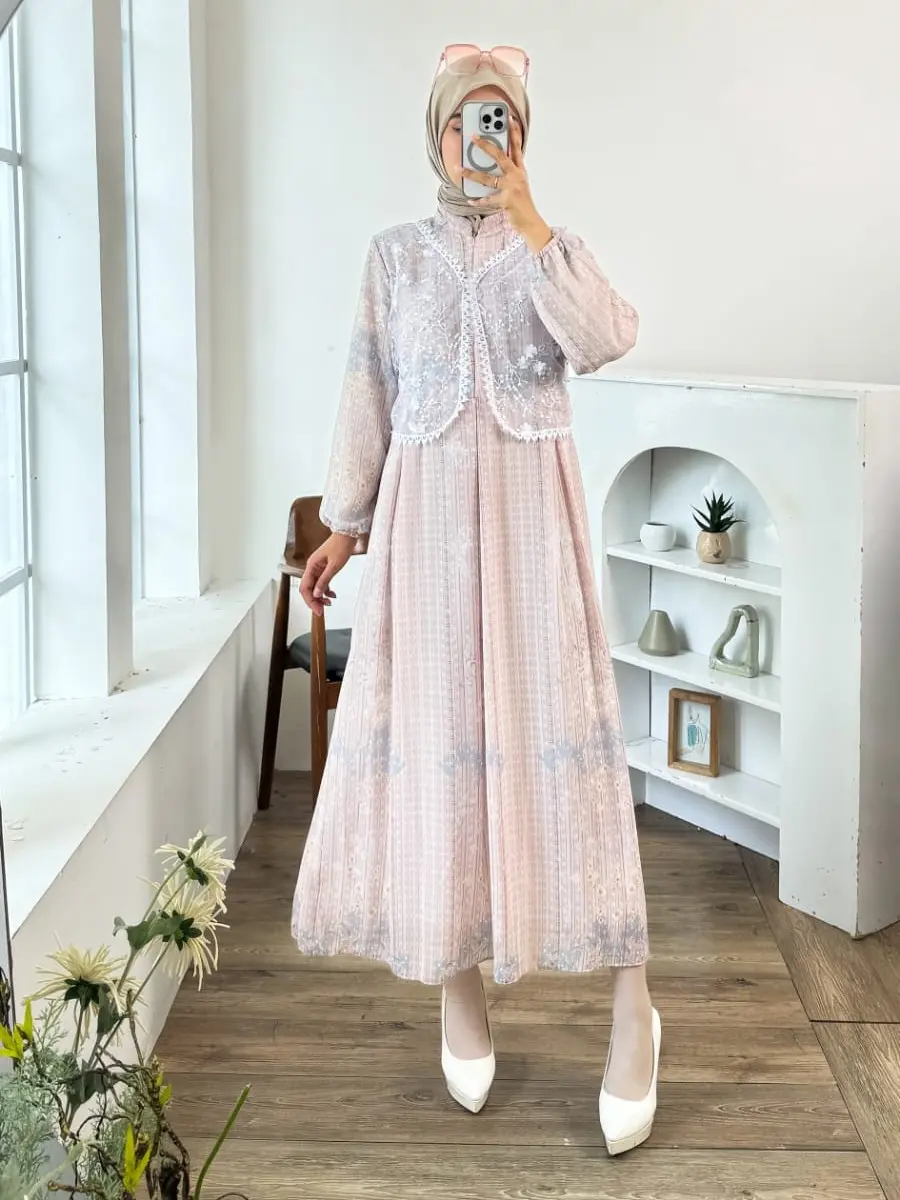 GLAMO.ID - 50 Marita Maxi Dress Wanita Lengan Panjang