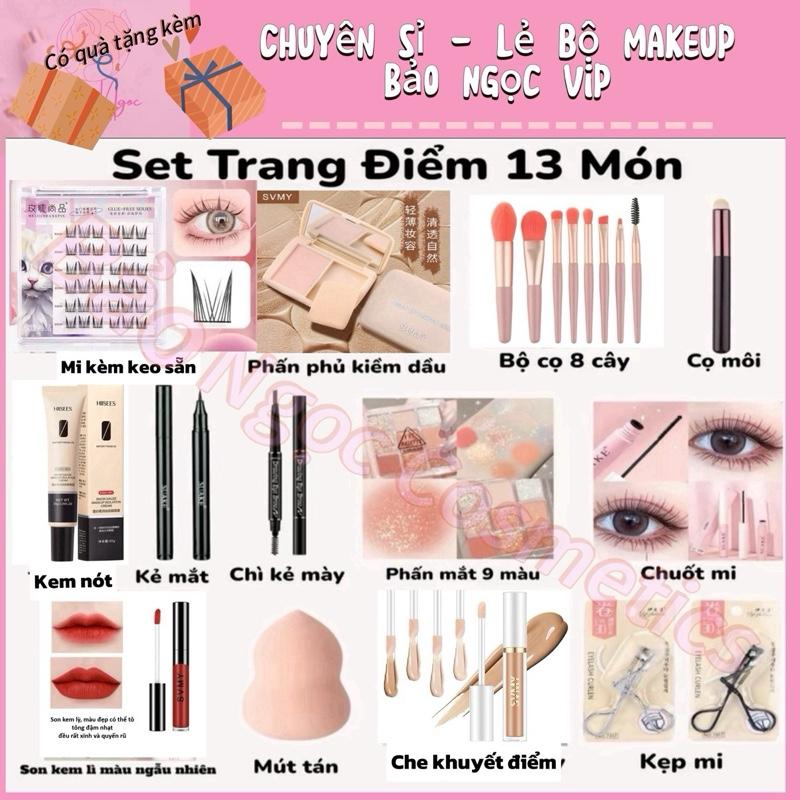 Set 13 món Vip + Quà Tặng combo makeup trang điểm cá nhân đầy đủ từ A - Z cho các nàng mới học  makeup