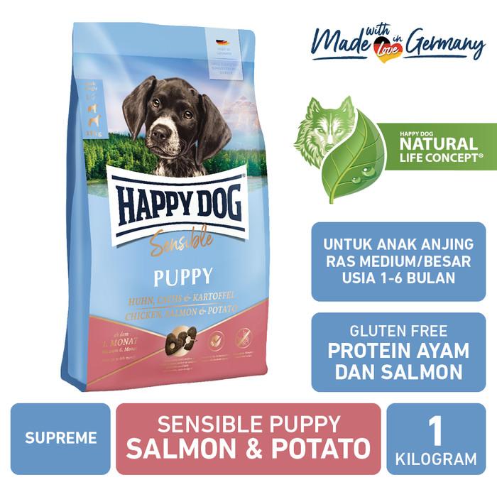Gambar Happy Dog Makanan Anak Anjing Sensible Puppy Salmon & Potato 1kg dari Happy Dog Happy Cat Indonesia Kota Administrasi Jakarta Utara Tokopedia