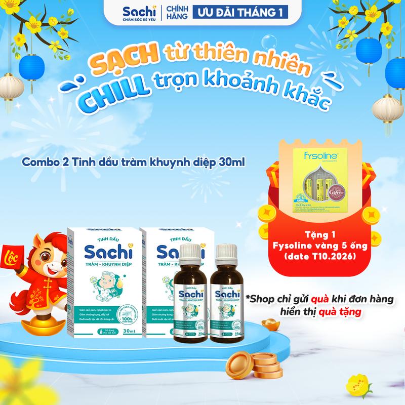 Combo 2 Tinh dầu tràm khuynh diệp Sachi giúp làm ấm cơ thể đuổi muỗi làm dịu các vết côn trùng cắn 30ml Cho Bé
