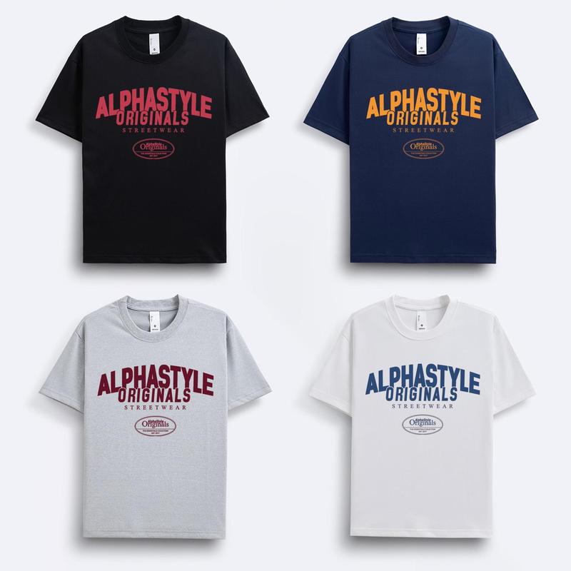  Combo 2 Áo Phông Nam In Chữ L.4.2843 Form Regular 4 Màu 