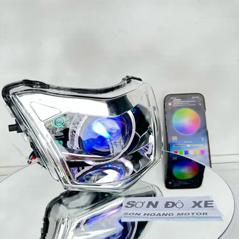 Bi Cầu Wave Độ Sẵn Bi F11 + E11+ M10 Mắt Quỷ App + 3D App Công Xuất 60W 70W Lắp Wave 50-100-110 Bảo Hành 12 Tháng ( Tặng Kèm Dây Nguồn Bi ) Đèn Pha lắp xe máy 1