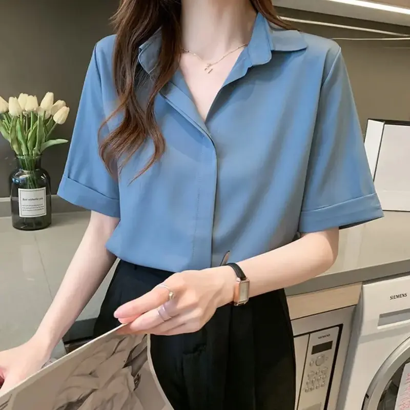 Atasan Kemeja Lengan Pendek Wanita Formal dan Non Formal - Baju Cewek 2