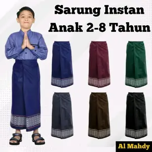 sarung instan anak laki laki / sarung anak laki laki instan 1-9 tahun / sarung khitan anak Celana Motif Tenun Muslim
