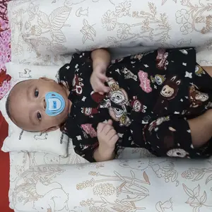 Nanaku Baby - Mantel Bayi Hangat SNI || Hoodie Bayi Kupluk Karakter Dino New Here || Baju Hangat Bayi Usia 3-15 Bulan