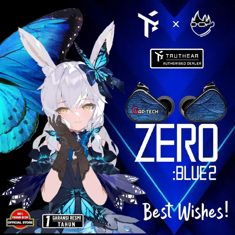 Truthear x Crinacle Zero :Blue2 / Zero Blue 2 Dual Dynamic Drivers In Ear Monitor Earphone / Iem Original 0