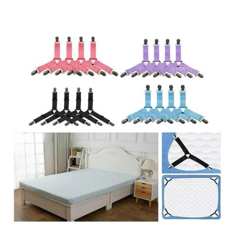 Sét 4 kẹp ga giường cố định 4 góc chống xê dịch và giữ phẳng , Combo bộ 4 kẹp ga giường drap cố định ga giường