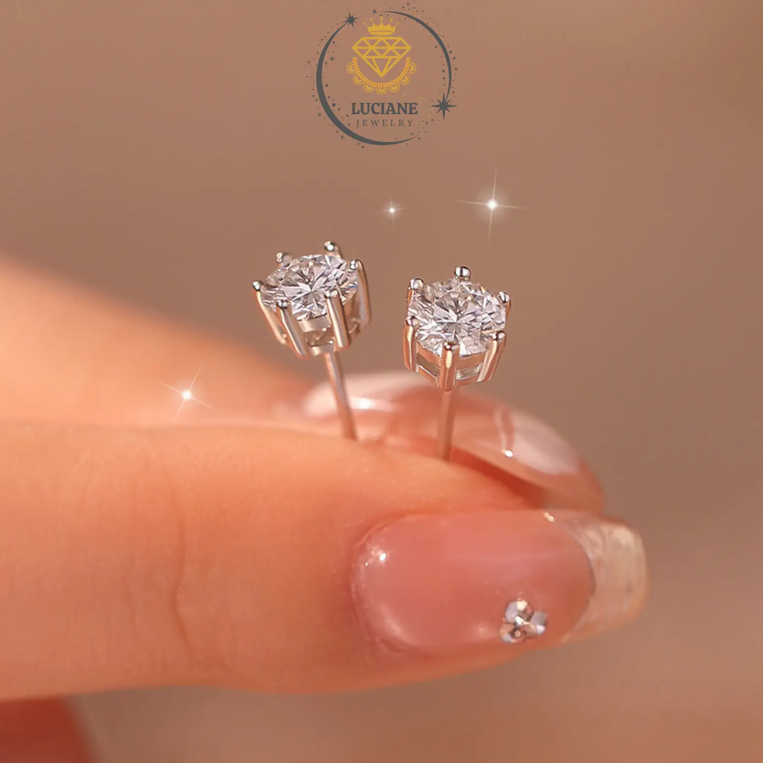 Anting Wanita Salju Snowflake Earrings Diamond Moissanite Carat Perhiasan Cewek Lapis Emas