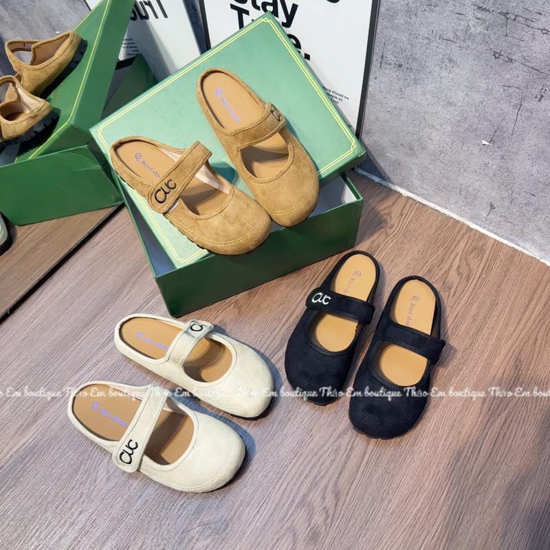 [Thảo Em - SB422 ] Giày sục nữ mũi tròn basic da mềm QC cao cấp 3 màu Đen - Kem - Nâu ( sục bệt nữ )