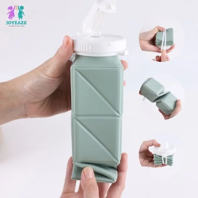 Joyeaze Portable Folded Silicone Water Bottle Straw & Drinking Bottle 620ml / Botol Minum Lipat Silikon Olahraga Umroh Naik haji Camping traveling Air 2