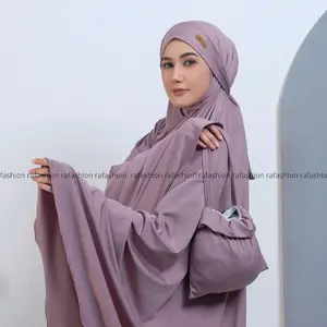 Ra Fashion - Mukena Dewasa Jersey Kejora Polos 2in1 Dagu Jumbo Lembut Dan Nyaman Muslim Traveling Mukenah