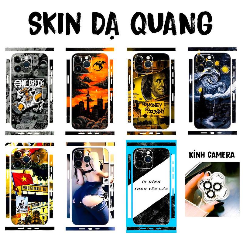  Skin Dạ Quang Miếng dán PPF Full viền dán mặt sau điện thoại iphone Chống Sốc Phụ Kiện 