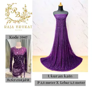 Kain Panel Brukat Semi Prancis Chantily 3947 - Grade B - Panjang 2,5 m Lebar 1,5 m