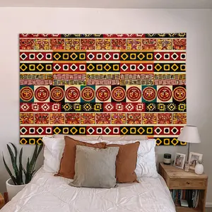 Baru Bohemian Angin Mandala Tapet Cetak Rumah Dekorasi Latar Lantai Dinding Motif Etnik Warna Cerah