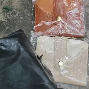 Dompet_croco_kancing_dompet lipat wanita mini Uang Kartu uang koin