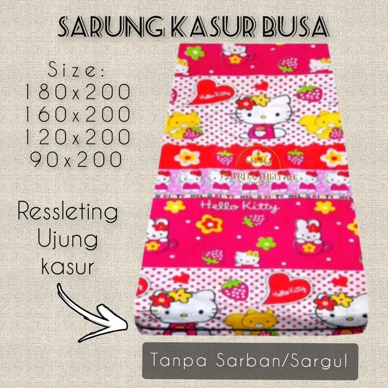 Sarung Kasur Busa Resleting Polyster Karakter Dewasa/Anak-Anak Ukuran No. 1-4 4