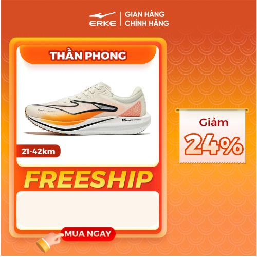 Giày chạy bộ, Giày thể thao Nam JIFENG 2.0 - THẦN PHONG 2.0 dòng chạy Half Marathon bán chuyên 21km, Tập thể thao, Thoáng khí - Giày thể thao Running Đế Carbon, công nghê QI nhẹ, êm ái ERKE 51124203097 Sport Sneaker Tập Thể Dục Tập Chạy Bộ