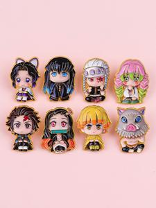 Juego de 8 piezas de alfileres de esmalte con personajes de anime kawaii, insignias de diseño de caricatura, accesorios unisex para mochilas y ropa, regalo perfecto