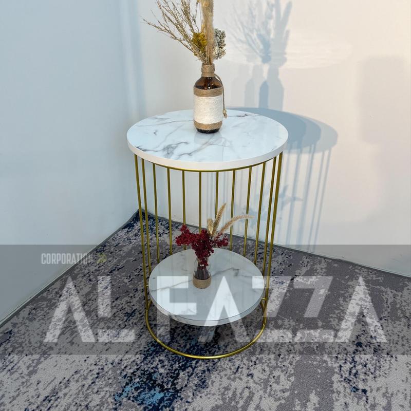 Product Introduction of Coffee table CASSANOVA rangka Besi motif Marmer Aesthetic Diameter 40 Tinggi 60cm Furniture Blockboard 18mm 8