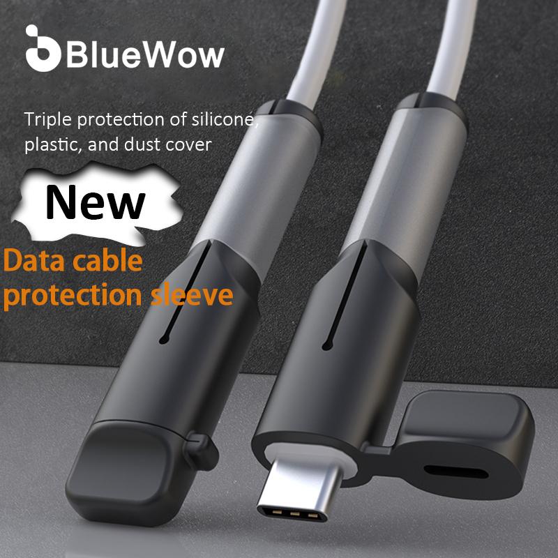 Bảo vệ Cáp sạc silicon mềm, BlueWow CP20, dành cho Android USB sang Type-C, Bảo vệ dây Dữ Liệu Dây, Vỏ bảo vệ, Vỏ cuộn dây cáp
