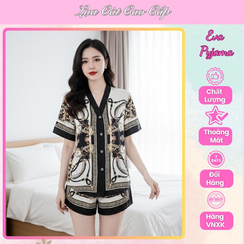 Set Đồ Bộ Pijama Nữ Lụa Cát Mịn Họa Tiết Xinh Xắn Chất Vải Mát Mẻ Full Size 40kg-70kg