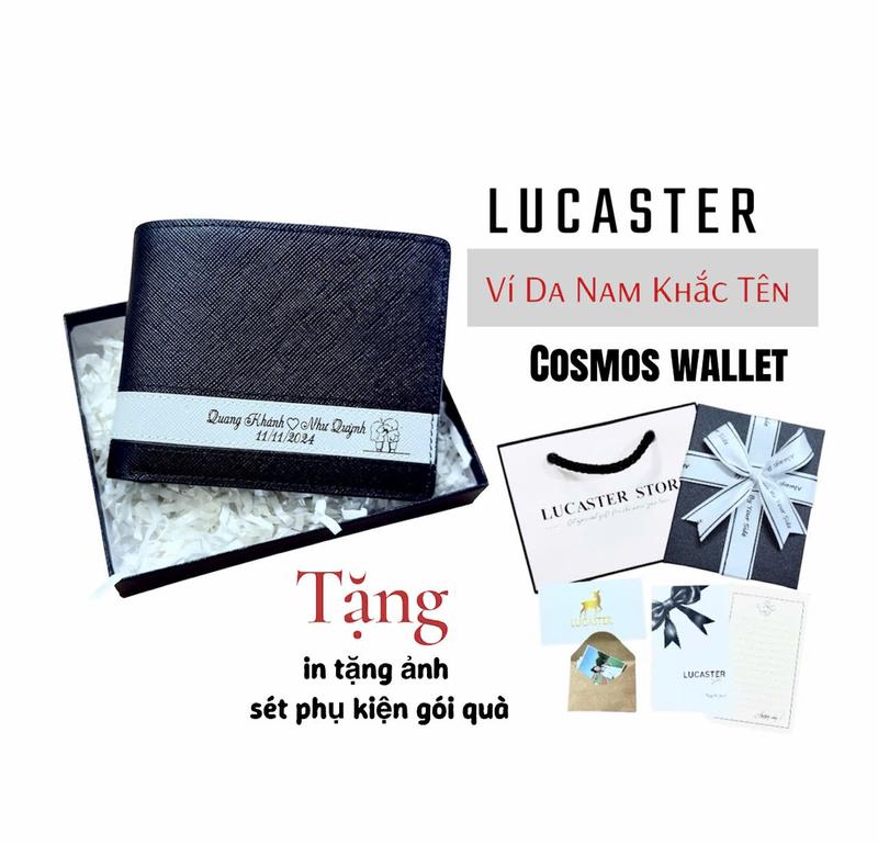  Ví Da Nam Khắc Tên- In Tặng Ảnh  FullBox Và Túi Giấy Hộp Quà - Bảo Hành 12 Tháng Wallet Hình Chữ Nhật Nhiều Ngăn 