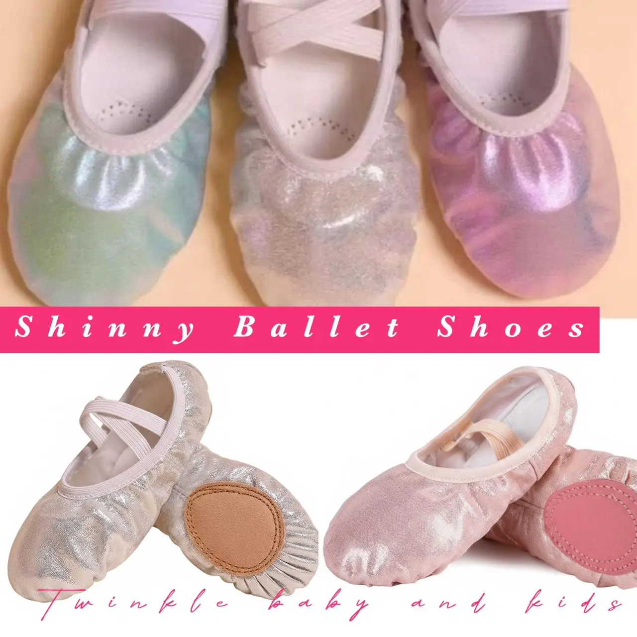 Sepatu Ballet Satin Flesh Pink Pita Anak Perempuan Wanita Balet Ballerina Shoes Balet Canvas Tali