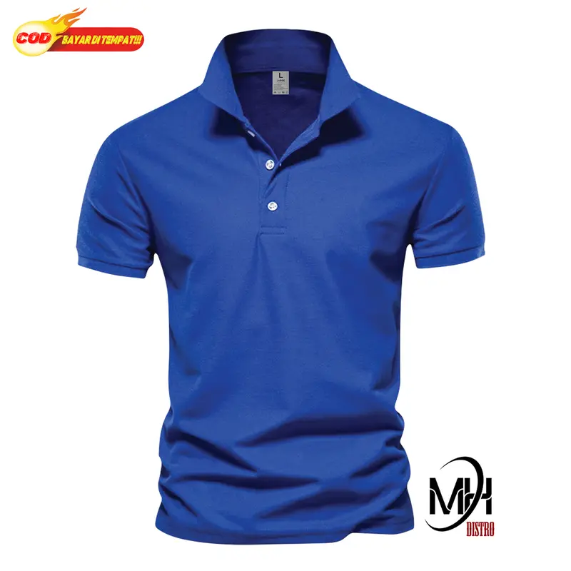 MAHA DISTRO - Kaos Polo Shirt Polos Kerah Abu Tua Lengan Pendek Kaos Kerah Pria/wanita Unisex 1