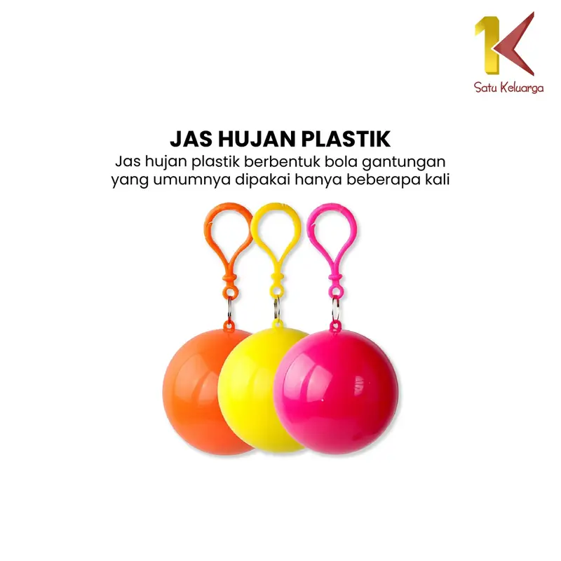 [COD] SK C853 Jas Hujan Bola Plastik Gantung Warna Warni Anti Air Portable Import Dapat digunakan kembali Tahan air 1