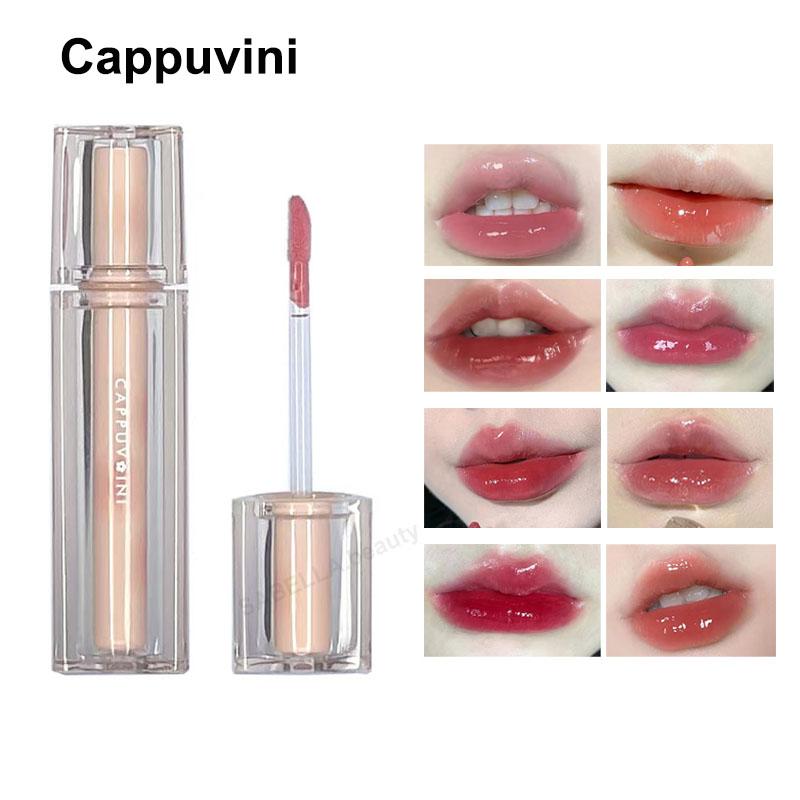 Son Bóng Tráng Gương Pha Lê CAPPUVINI Son Kem Khỏa Thân Lâu Trôi Không Thấm Nước Son Môi Không Dính Cốc Son Kem