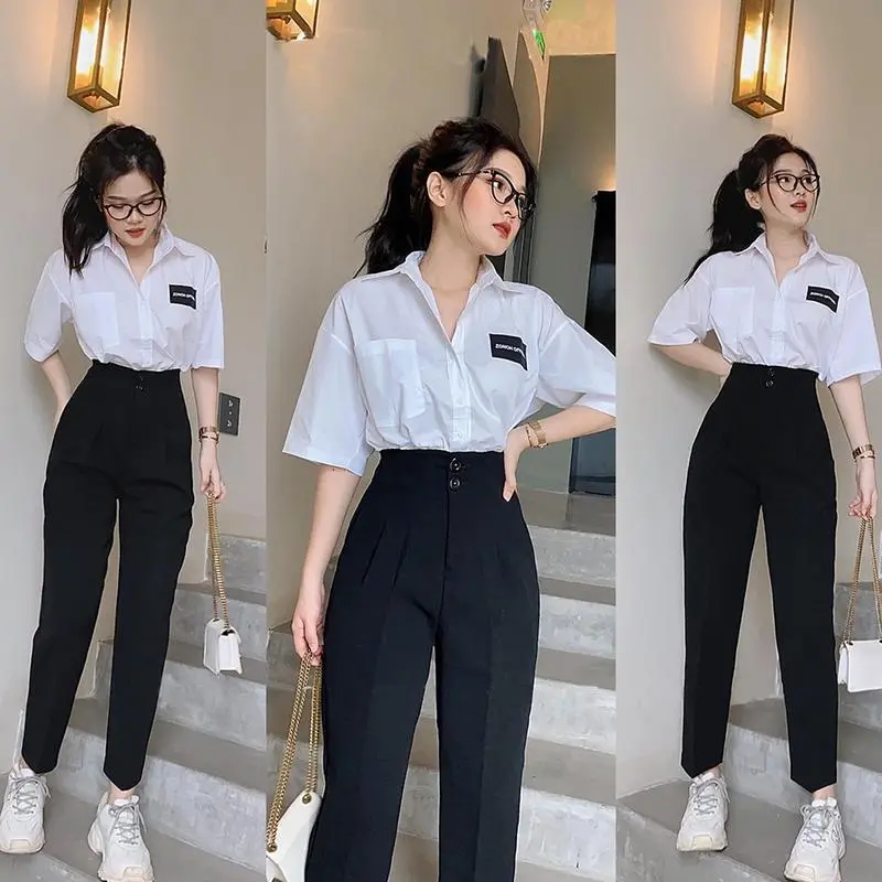 Quần tây nữ lưng cao đi học cạp liền 2 cúc cài dáng quần vải baggy nữ học sinh cấp 3 dày co giãn nhẹ đi học làm công sở 0