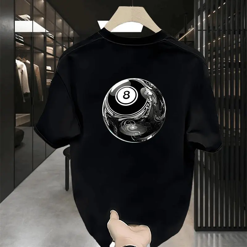 Tahan Kusut | Mendukung cod | Kaus katun lembut dengan 8-uniseks motif bola